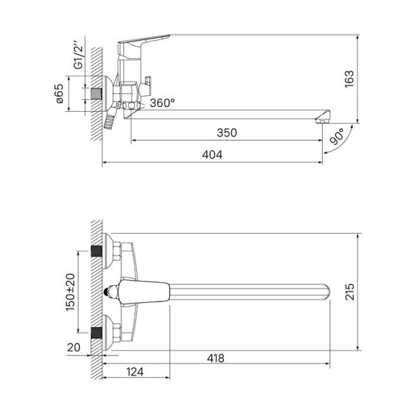 Смеситель для ванны IDDIS Vibe (VIBSBL2i10WA)